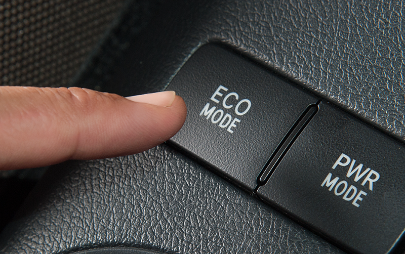 Eco mode button on most modern cars